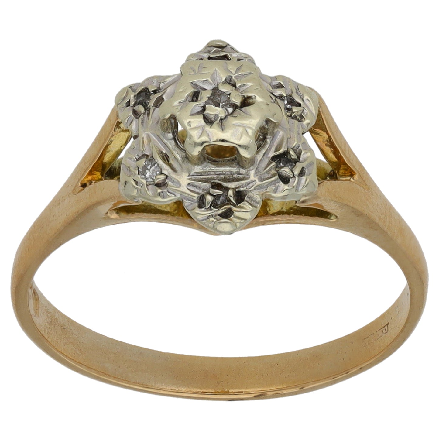 9ct Gold 0.04ct Diamond Cluster Ring Size P