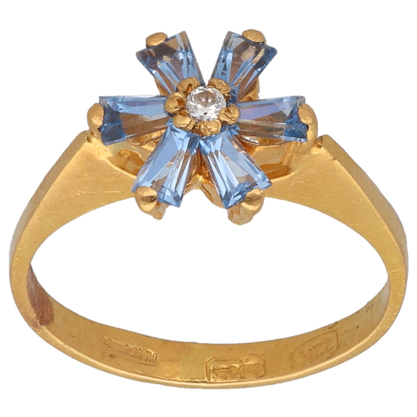 22ct Gold Imitation Gems Dress/Cocktail Ring Size L