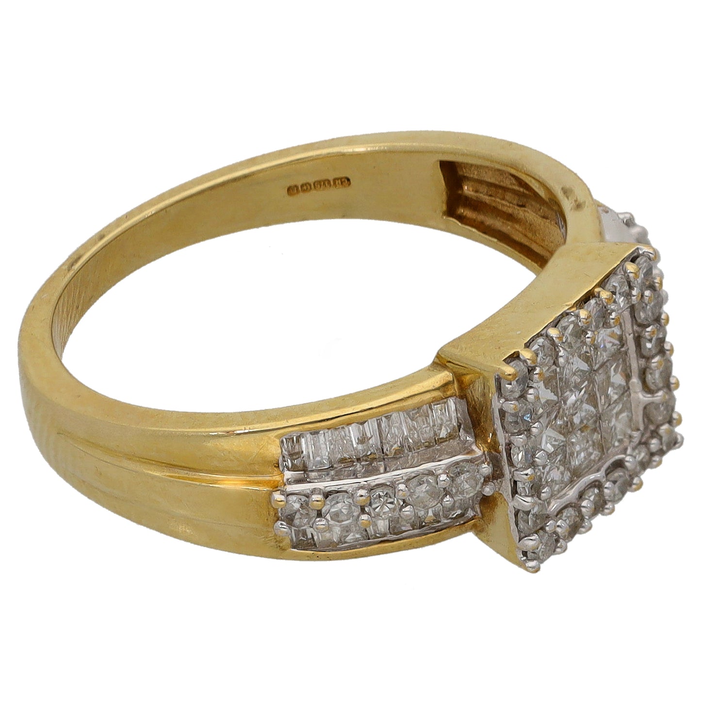 9ct Gold 1.04ct Diamond Dress/Cocktail Ring Size N