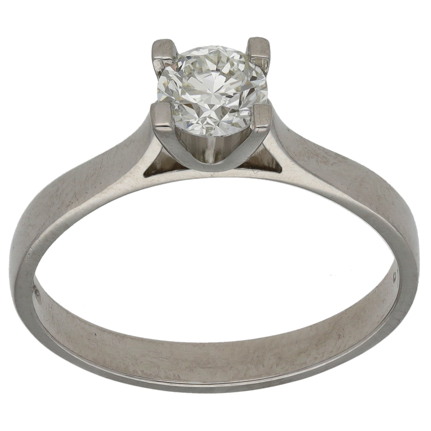 Platinum 0.65ct Diamond Solitaire Ring Size R