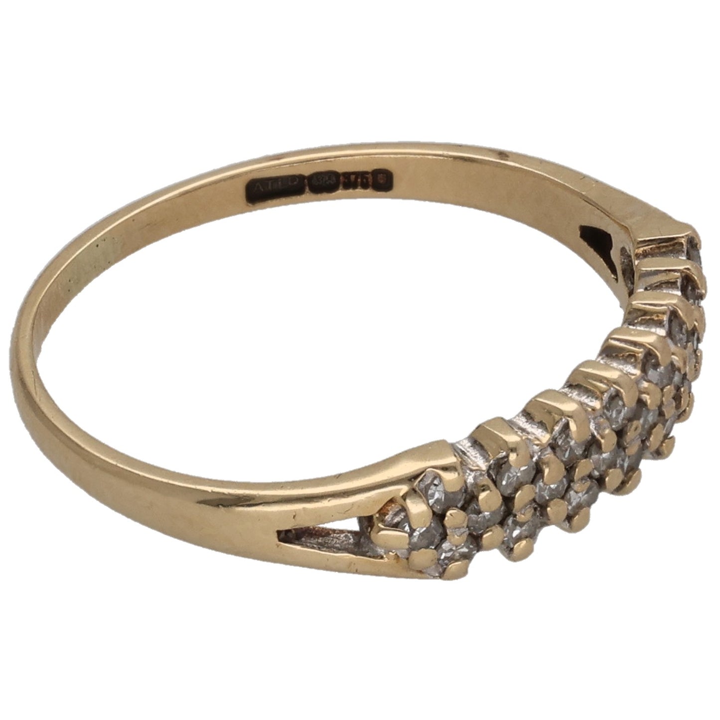 9ct Gold 0.125ct Diamond Half Eternity Ring Size K