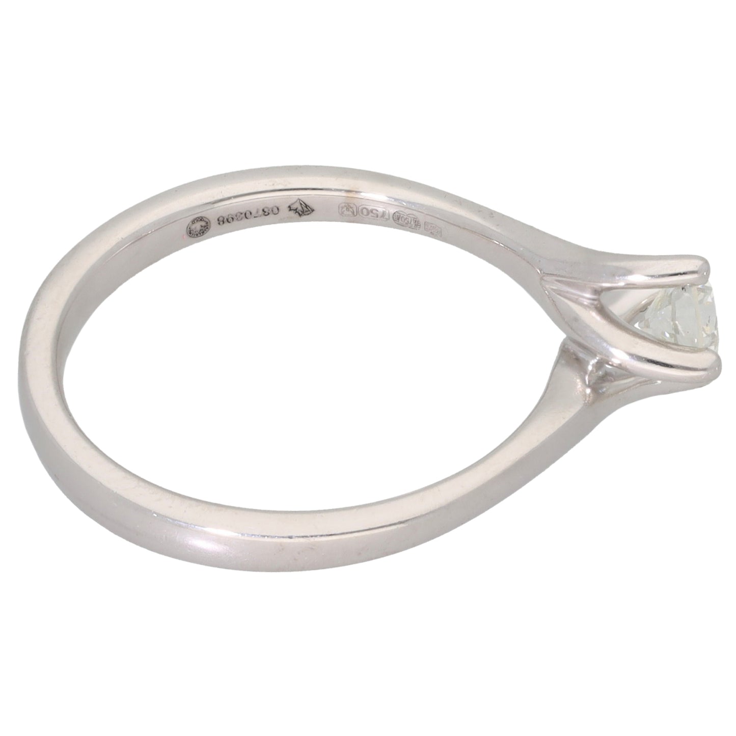 18ct White Gold 0.25ct Diamond Solitaire Ring Size K