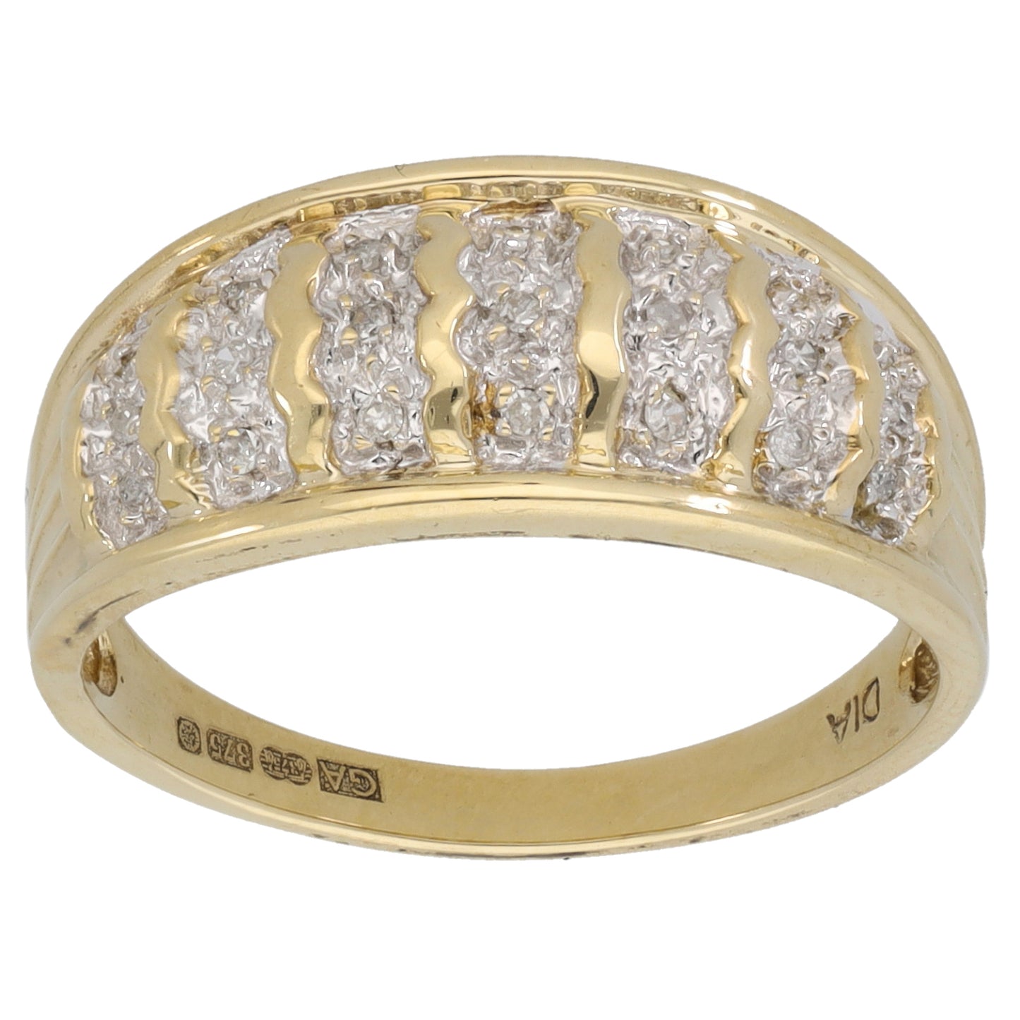 9ct Gold 0.105ct Diamond Dress/Cocktail Ring Size Q