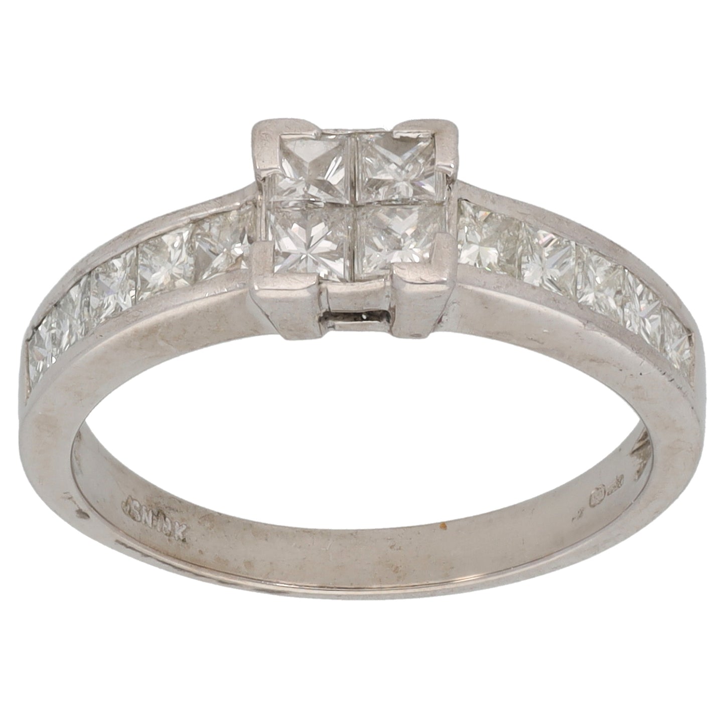 18ct White Gold 1.10ct Diamond Dress/Cocktail Ring Size N