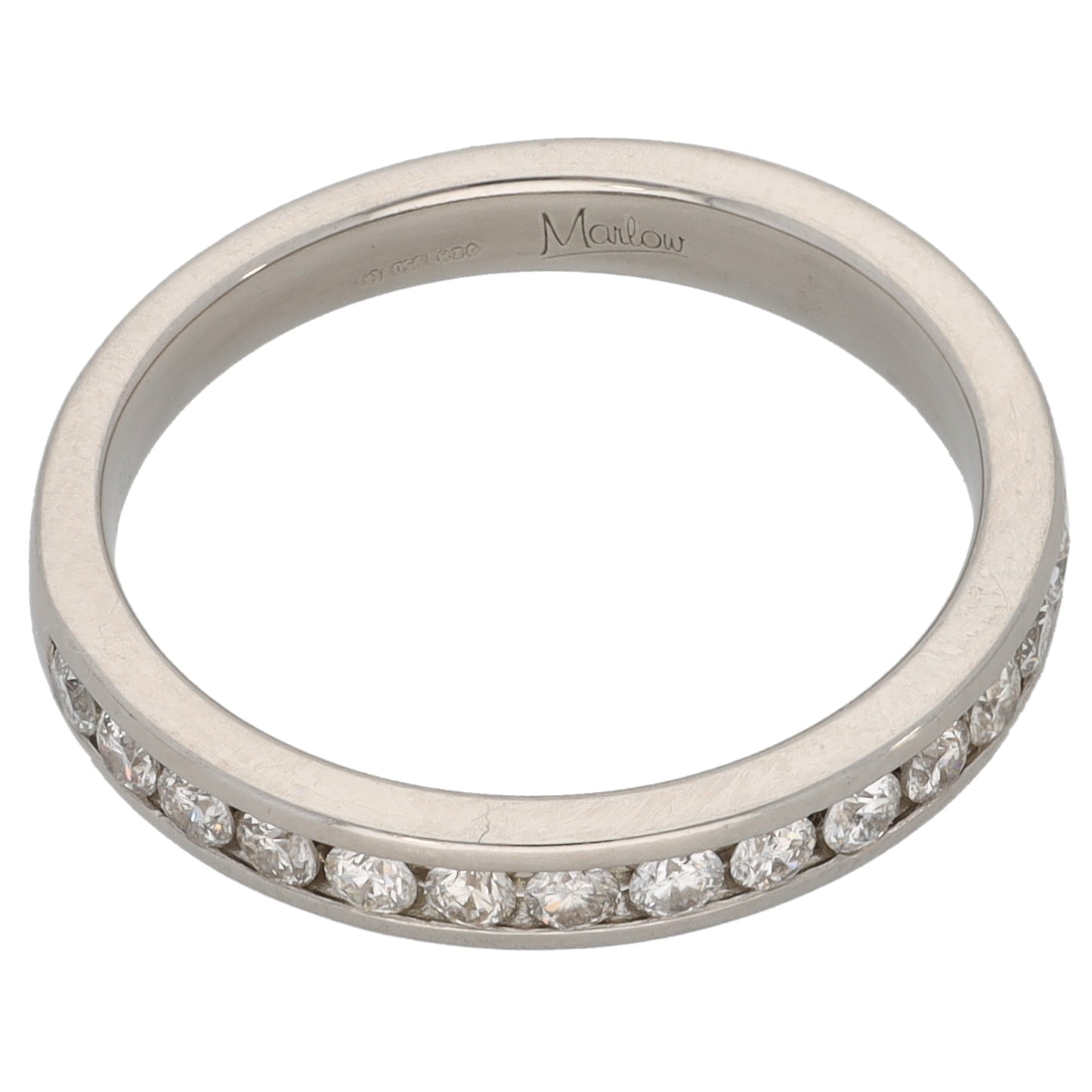 Platinum 0.20ct Diamond Half Eternity Ring Size M