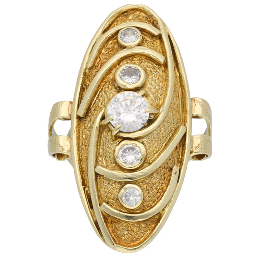 14ct Gold Cubic Zirconia Alternative Ring Size L