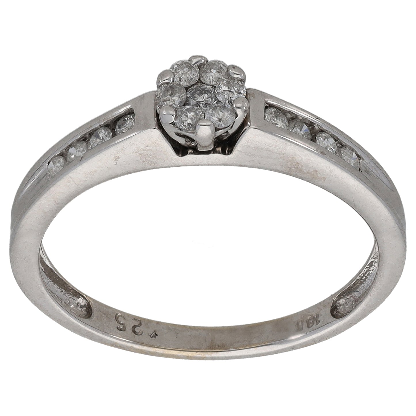 18ct White Gold 0.25ct Diamond Dress/Cocktail Size N