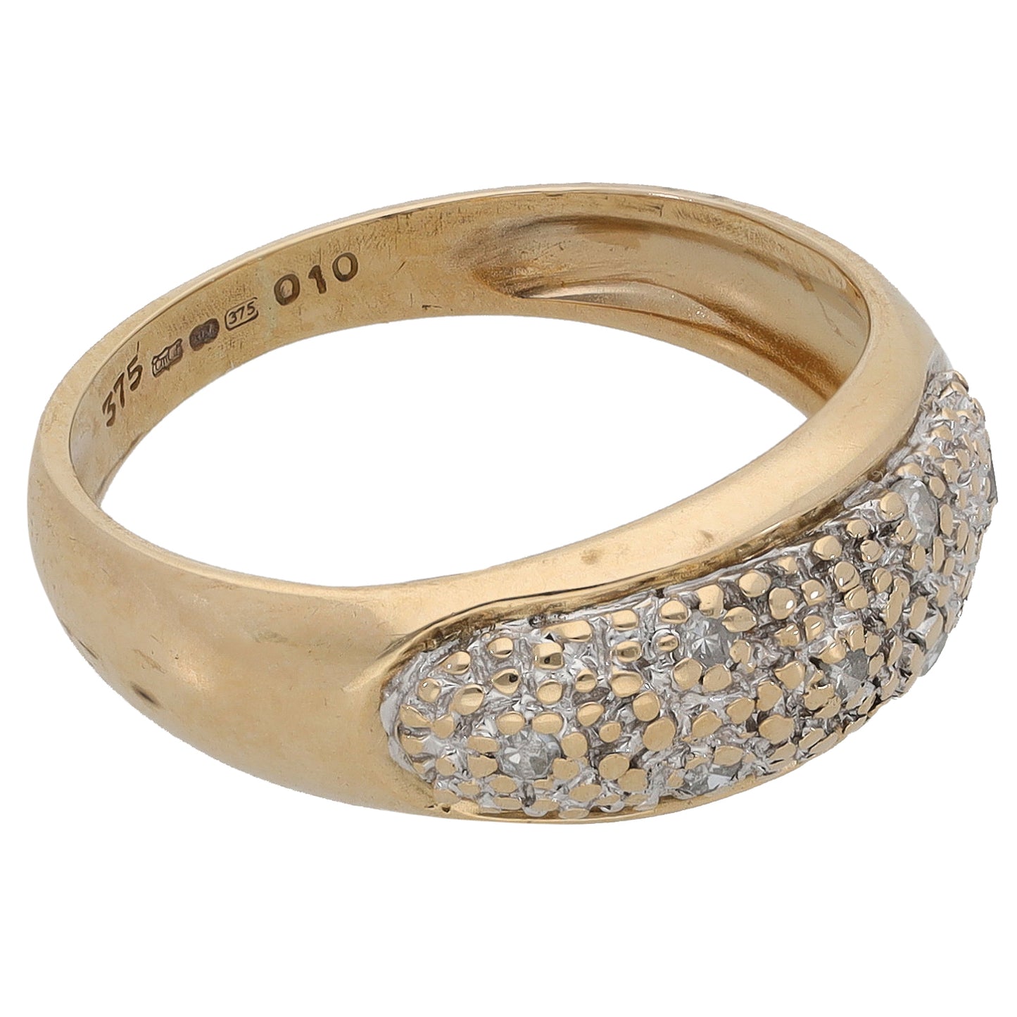 9ct Gold 0.10ct Diamond Dress/Cocktail Ring Size L
