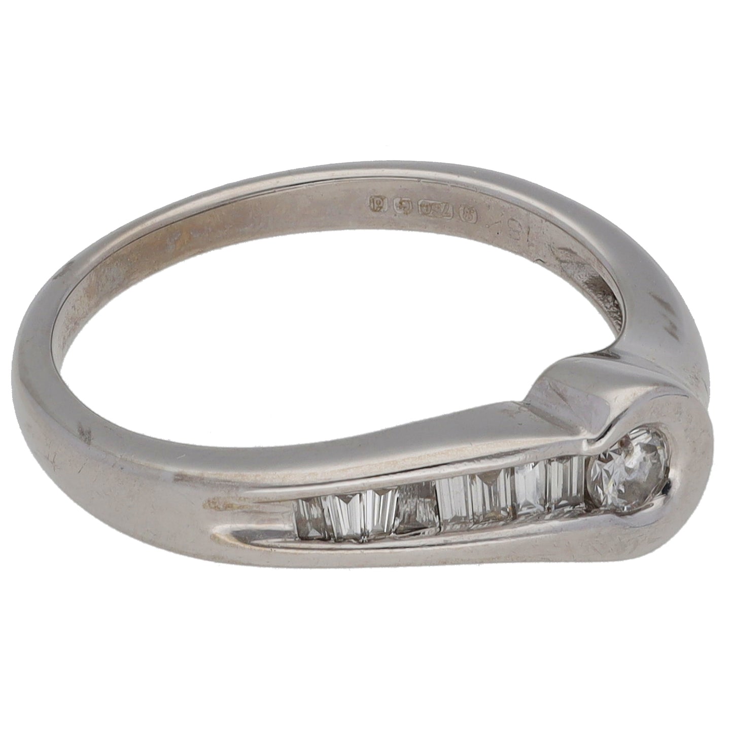 18ct White Gold 0.21ct Diamond Dress/Cocktail Ring Size K