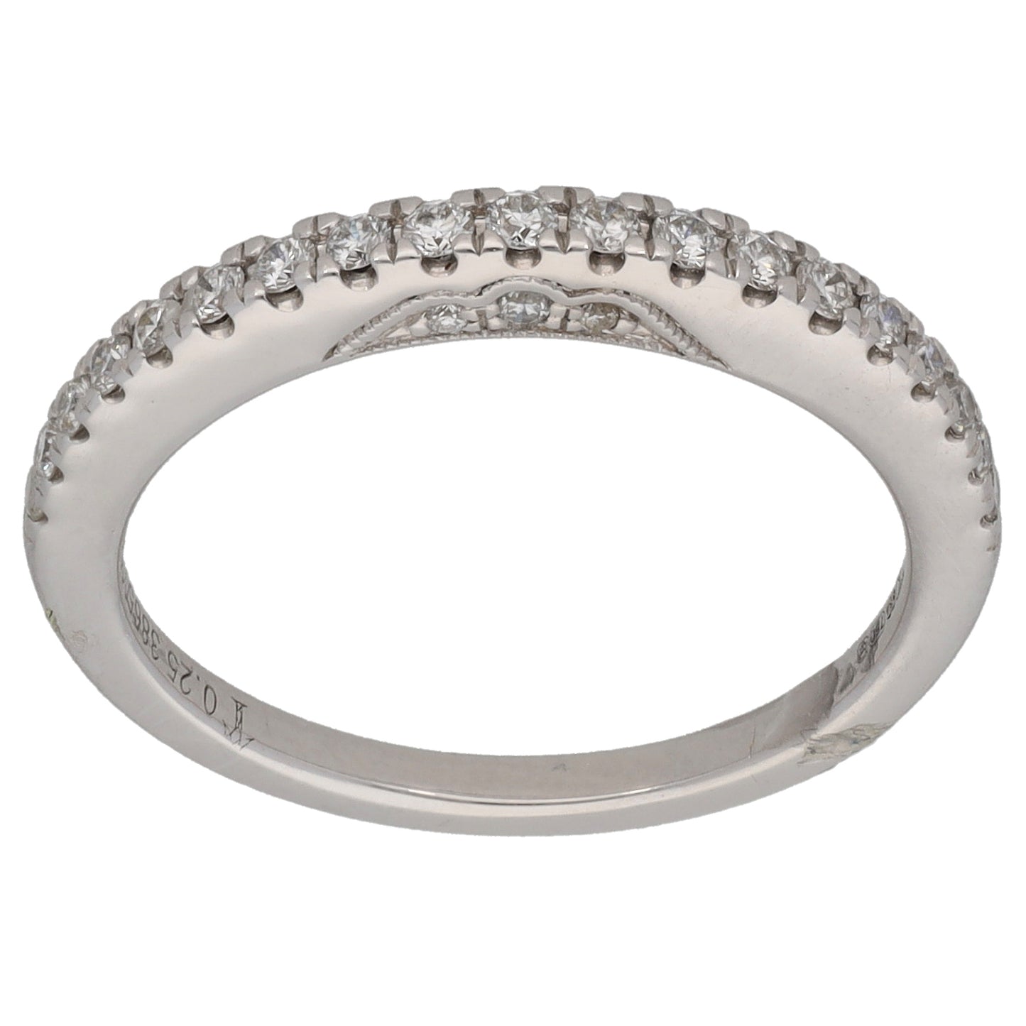18ct White Gold 0.25ct Diamond Half Eternity Ring Size M