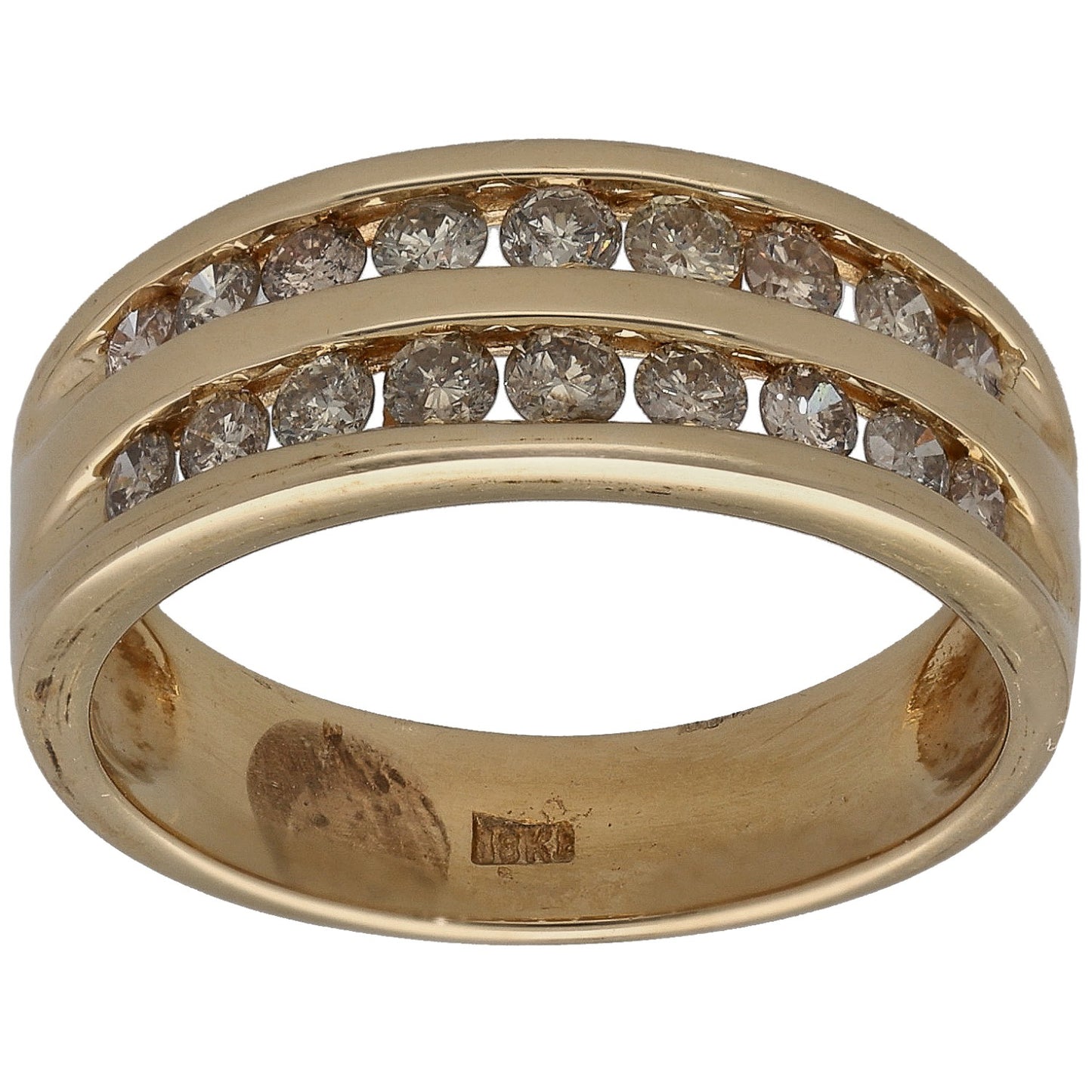 18ct Gold 0.72ct Diamond Half Eternity Ring Size O