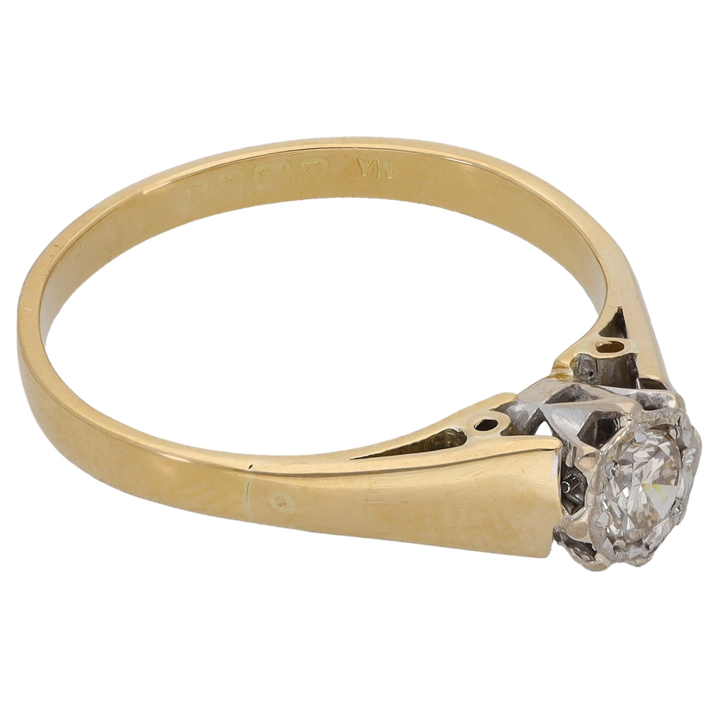 18ct Gold 0.20ct Diamond Solitaire Ring Size O
