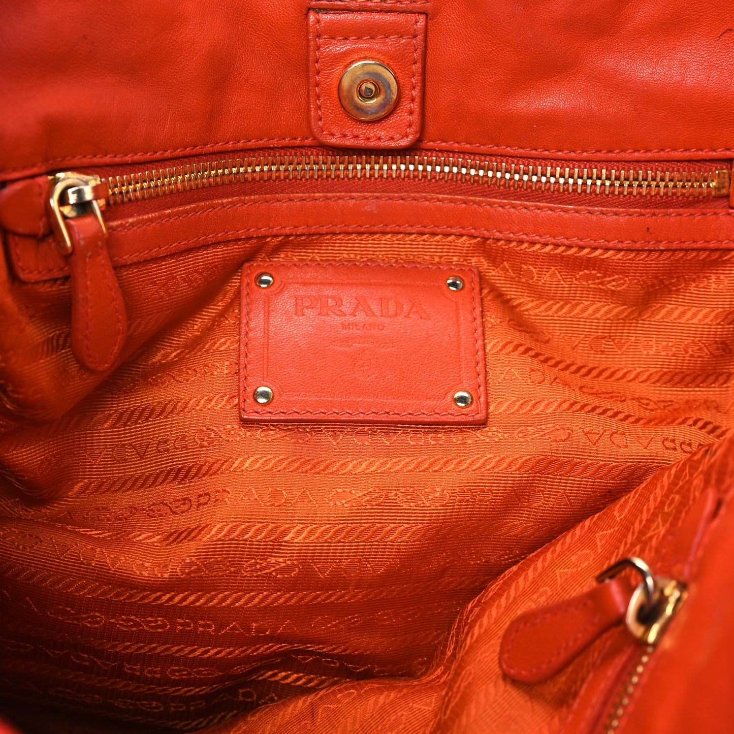 Prada Vernice Gaufre Patent Leather Bag - Orange