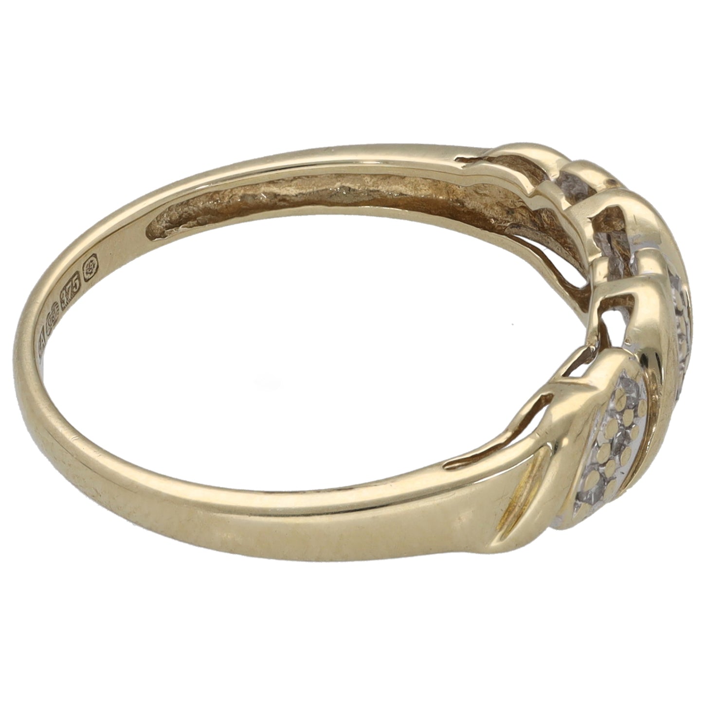 9ct Gold 0.045ct Diamond Dress/Cocktail Ring Size N