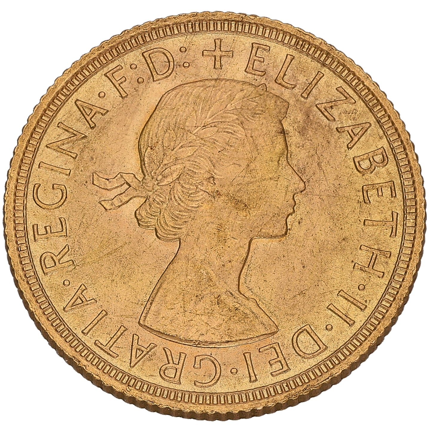 22ct Gold Queen Elizabeth II Full Sovereign Coin 1958