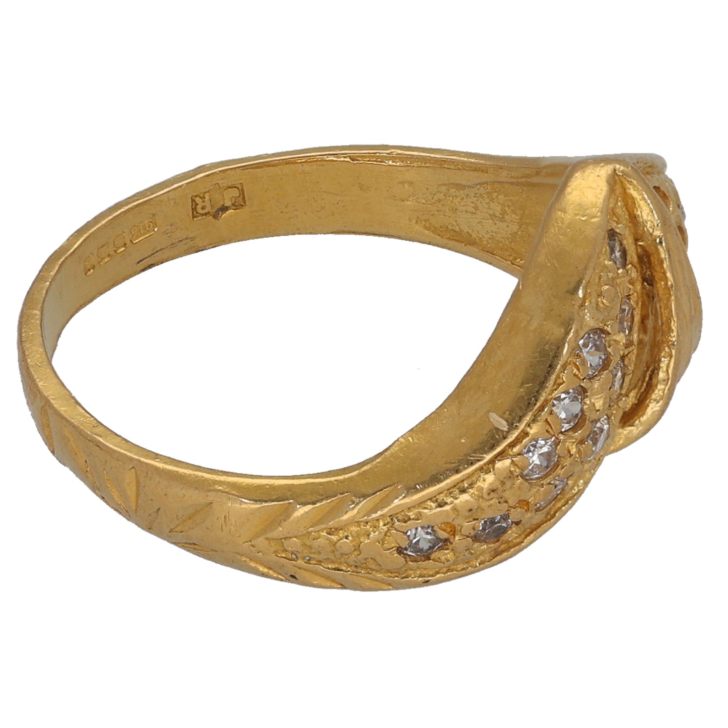 22ct Gold Cubic Zirconia Dress/Cocktail Ring Size L