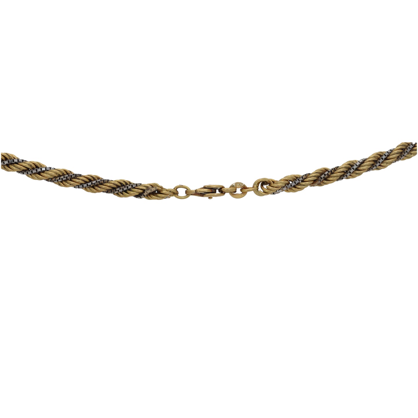 18ct Bicolour Gold Rope Chain 28"