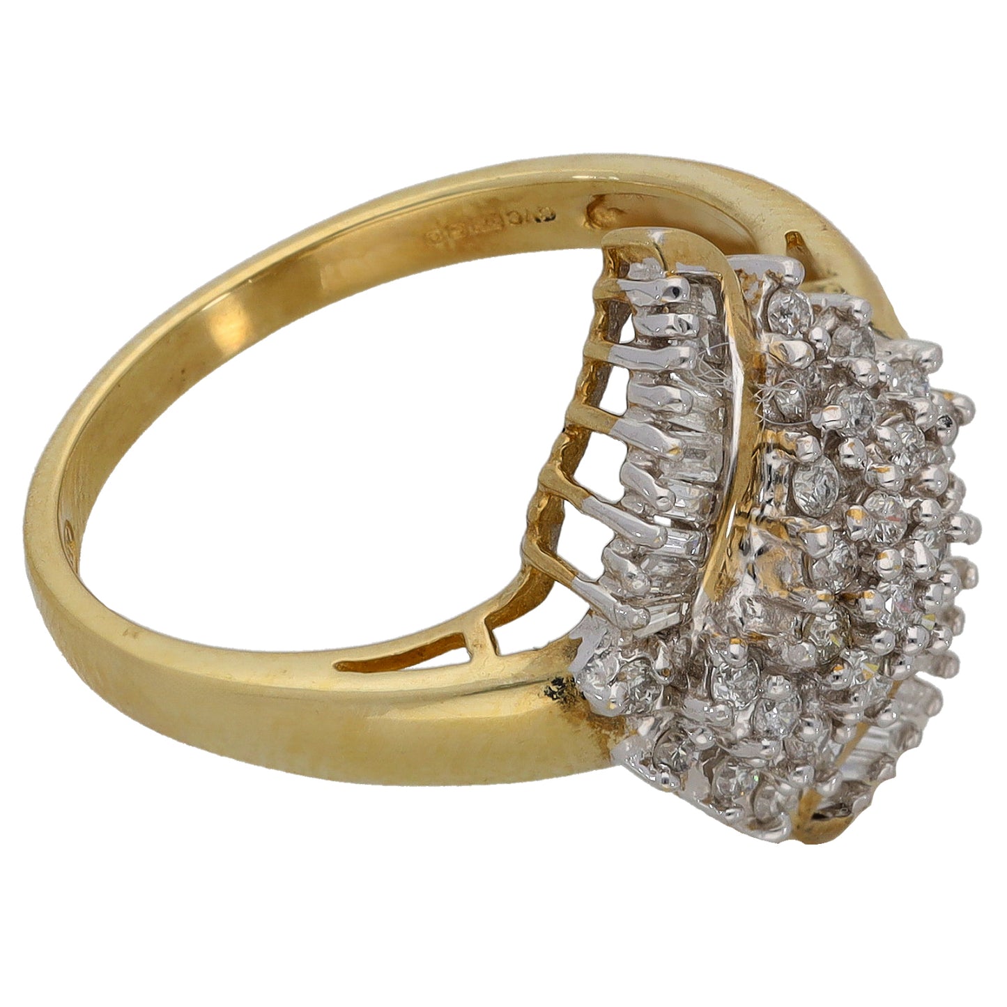 9ct Gold 0.43ct Diamond Dress/Cocktail Ring Size Q