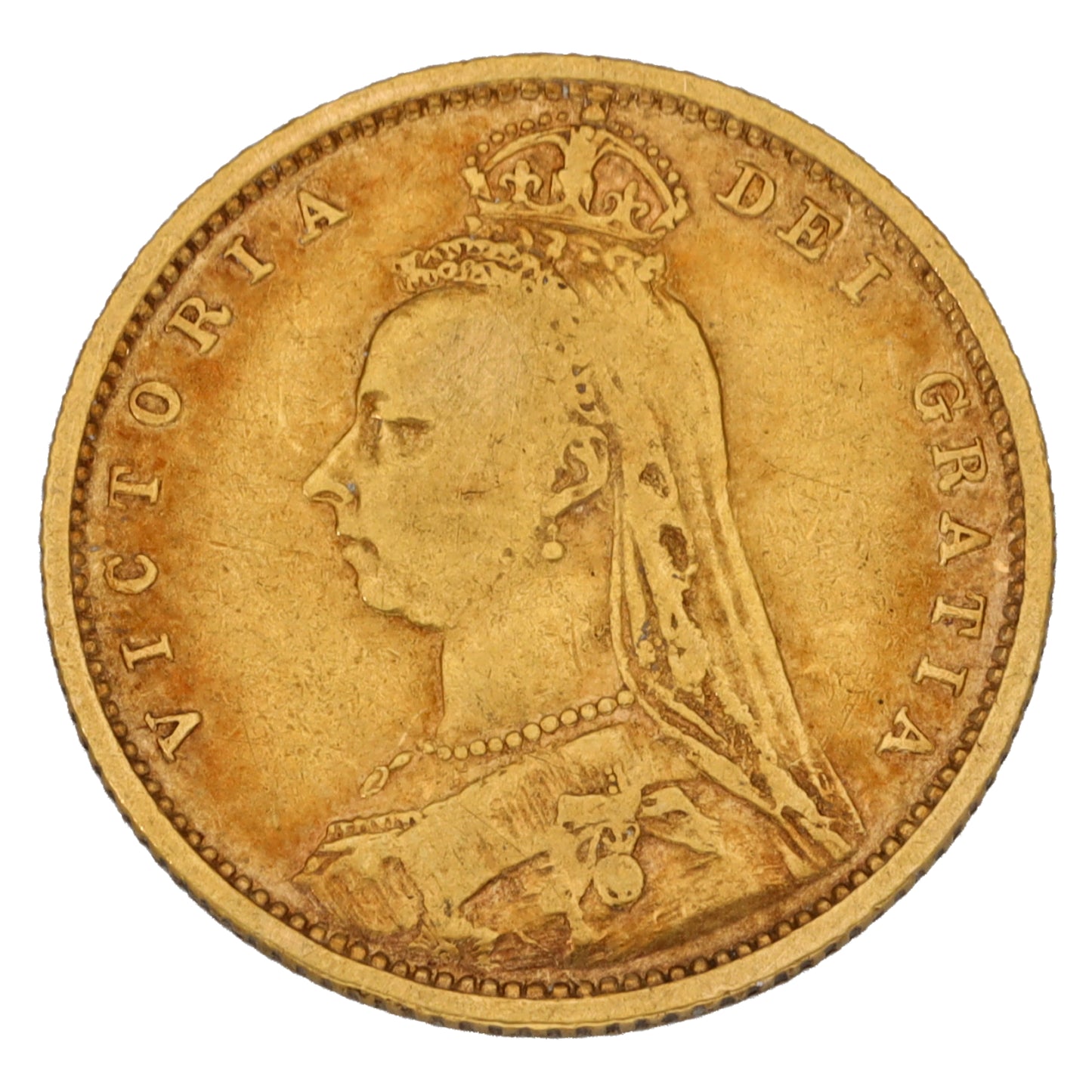 22ct Gold Queen Victoria Half Sovereign Coin 1892