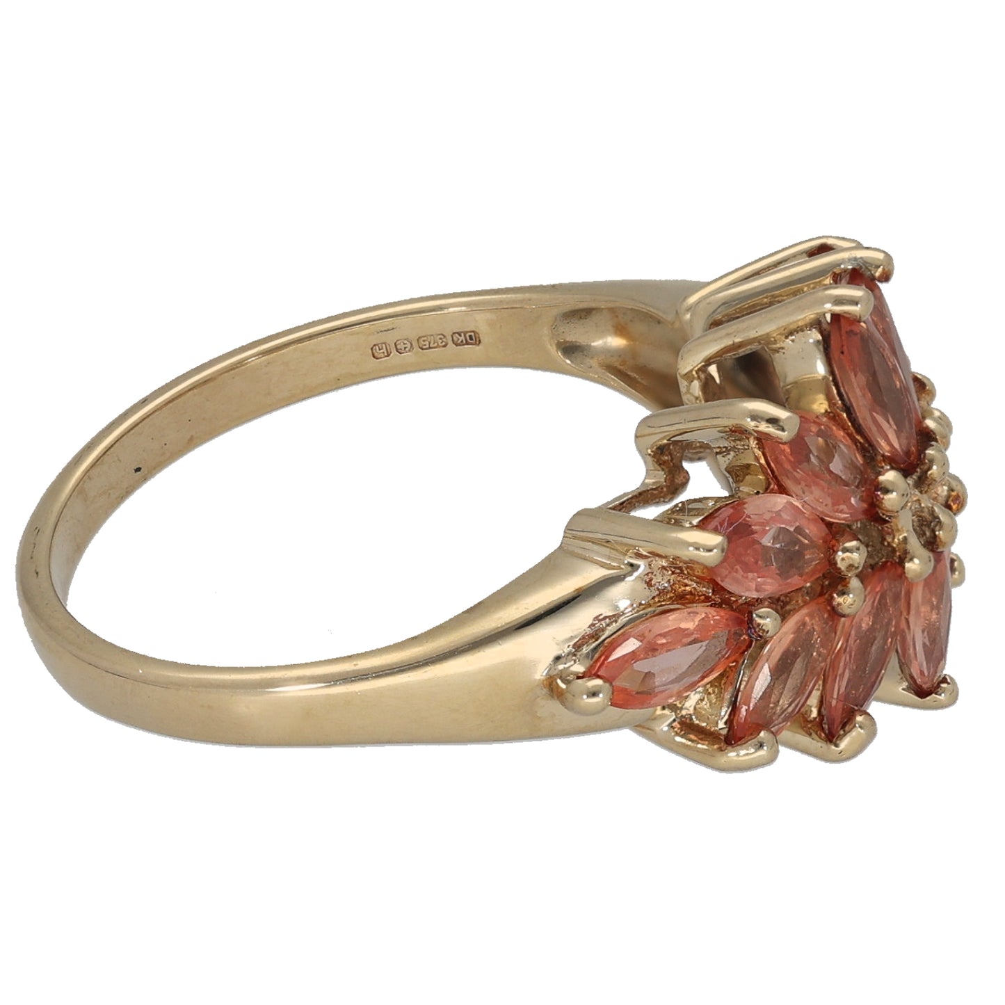 9ct Gold Red Sapphire Dress/Cocktail Ring Size N