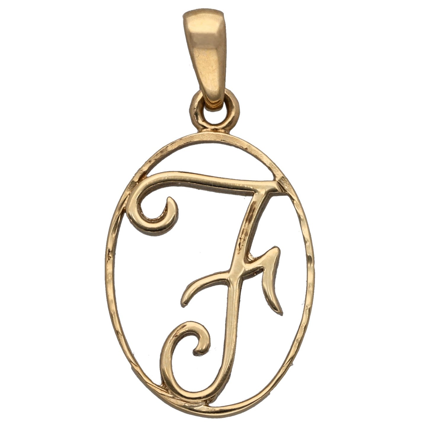 9ct Gold Initial 'F' Pendant