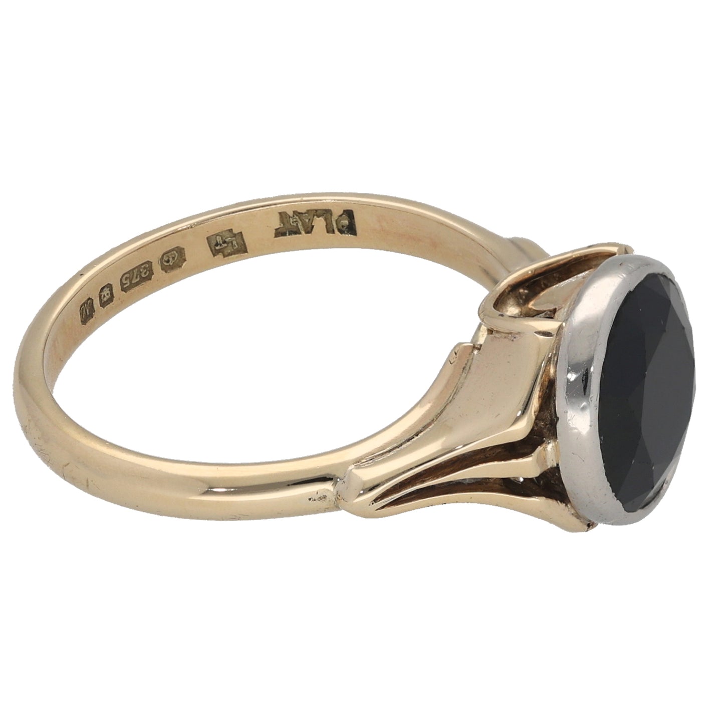 9ct Gold Sapphire Single Stone Ring Size M