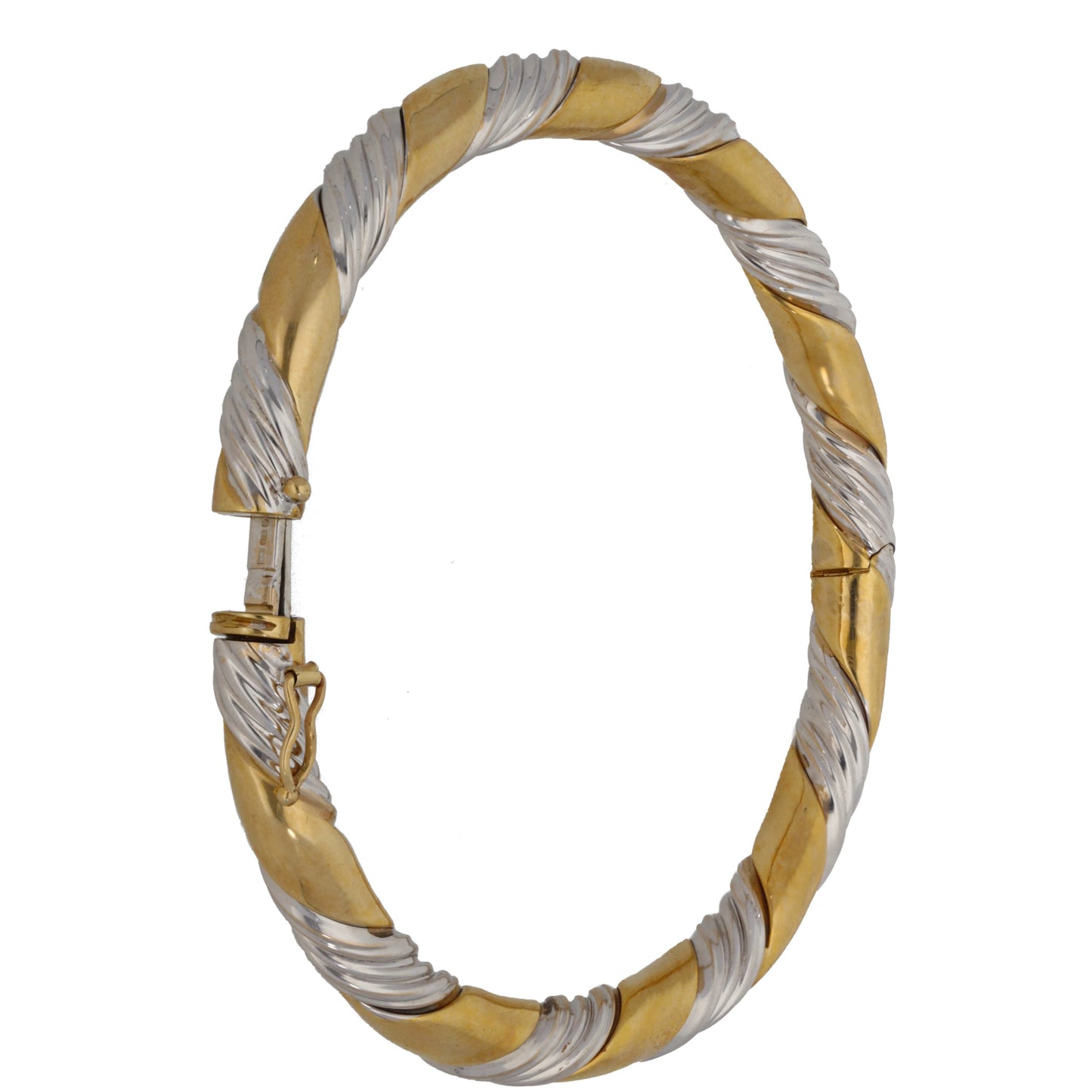 9ct Bicolour Gold Hinged/Clasp Bangle