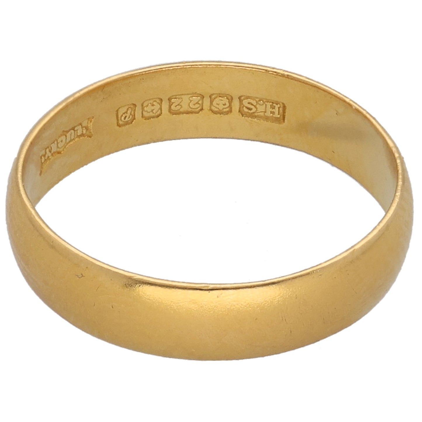 22ct Gold Plain Wedding Ring Size M