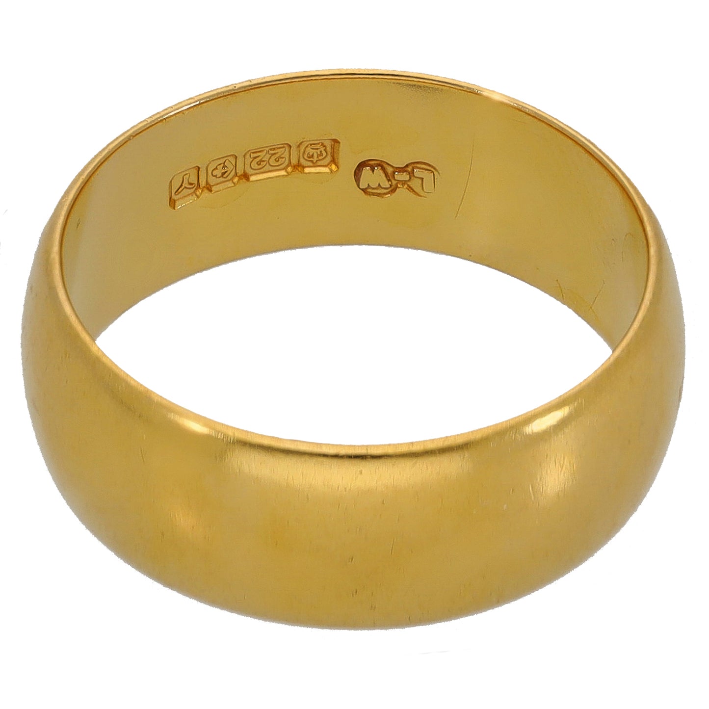 22ct Gold Plain Wedding Ring Size M
