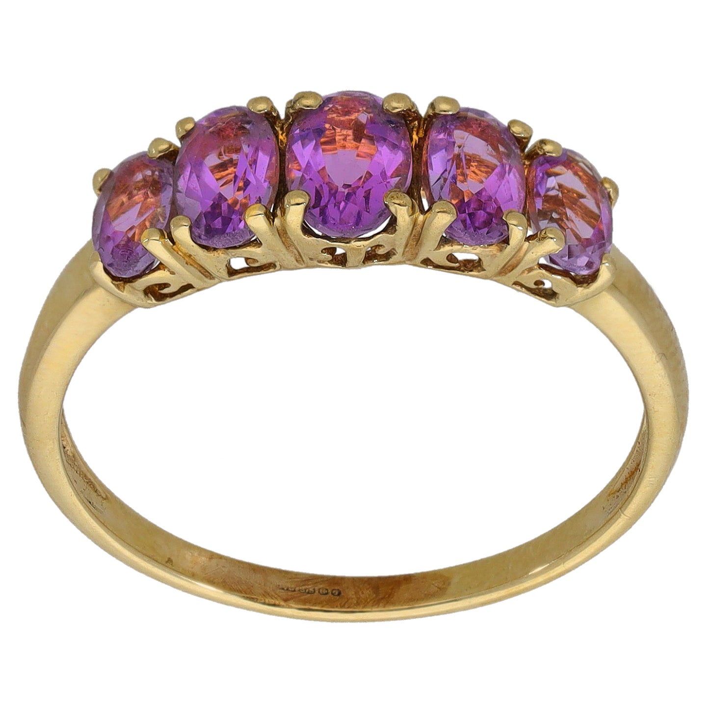 9ct Gold Amethyst Dress/Cocktail Ring Size S