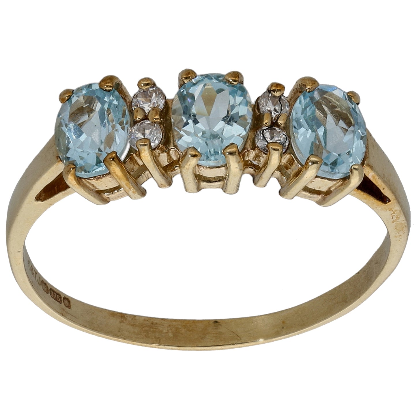 9ct Gold Topaz & Cubic Zirconia Dress/Cocktail Ring Size R