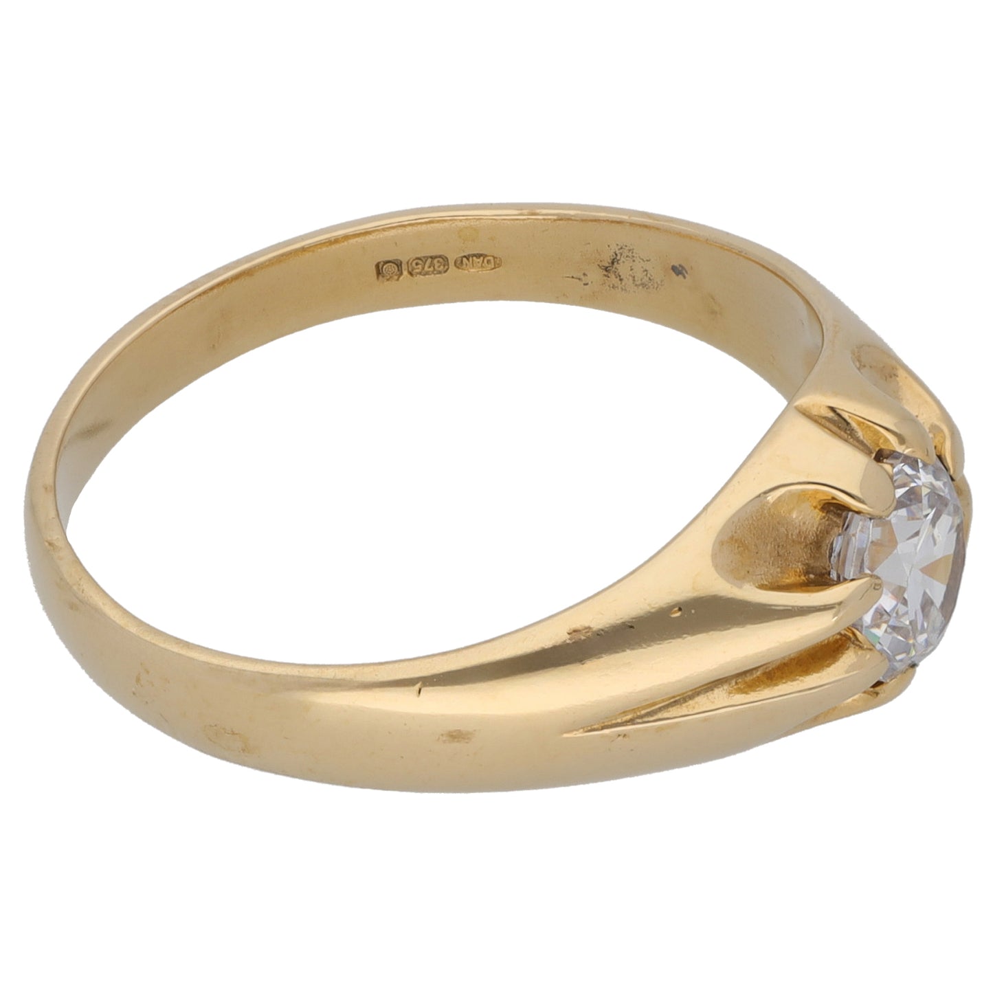 9ct Gold Cubic Zirconia Single Stone Ring Size T