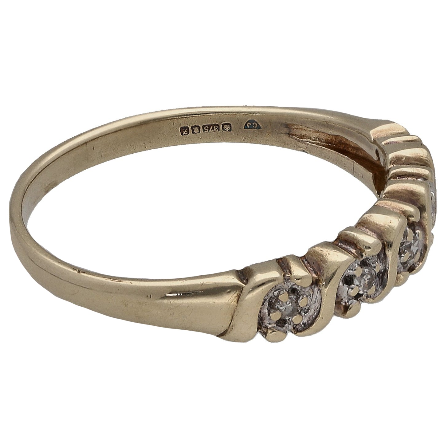 9ct Gold 0.025ct Diamond Half Eternity Ring Size M