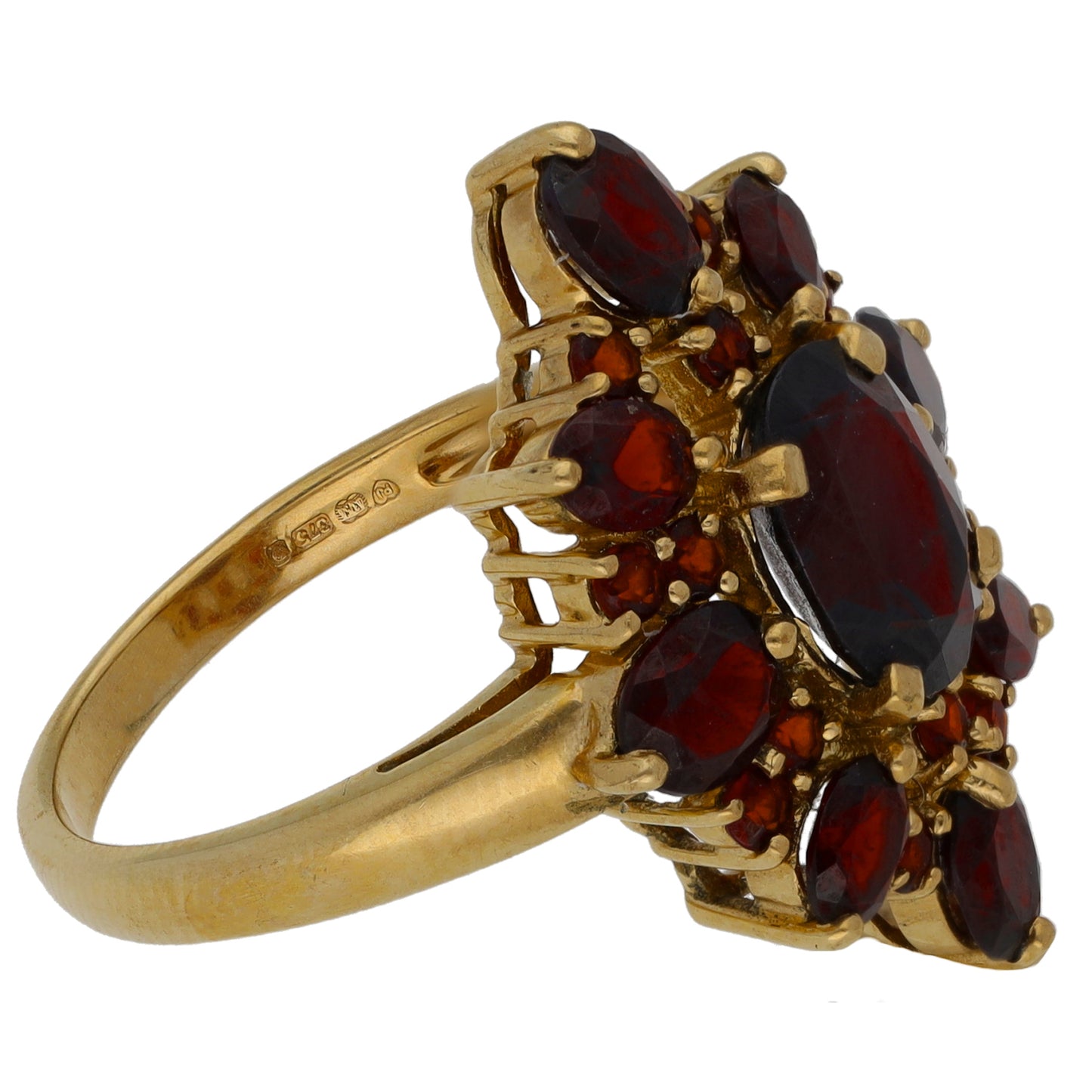 9ct Gold Garnet Dress/Cocktail Ring Size P
