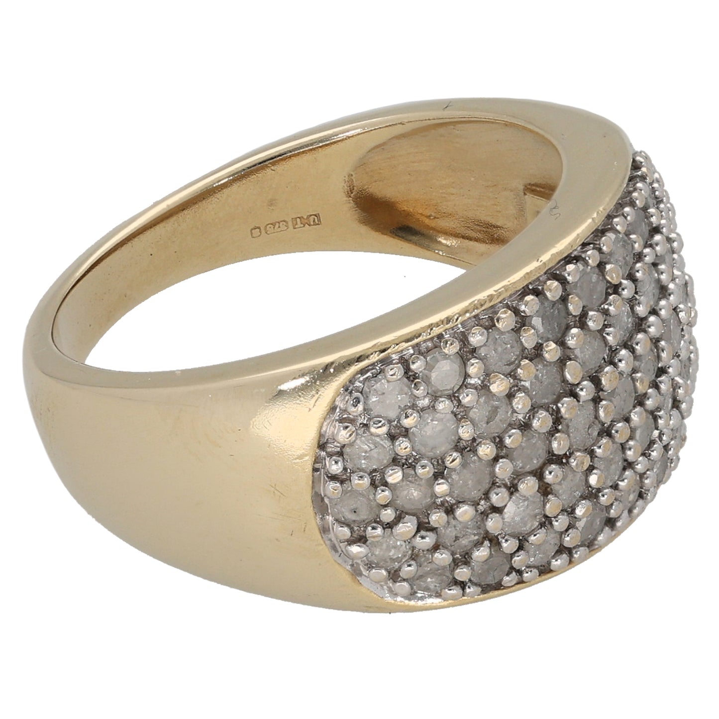 9ct Gold 1.00ct Diamond Dress/Cocktail Ring Size O
