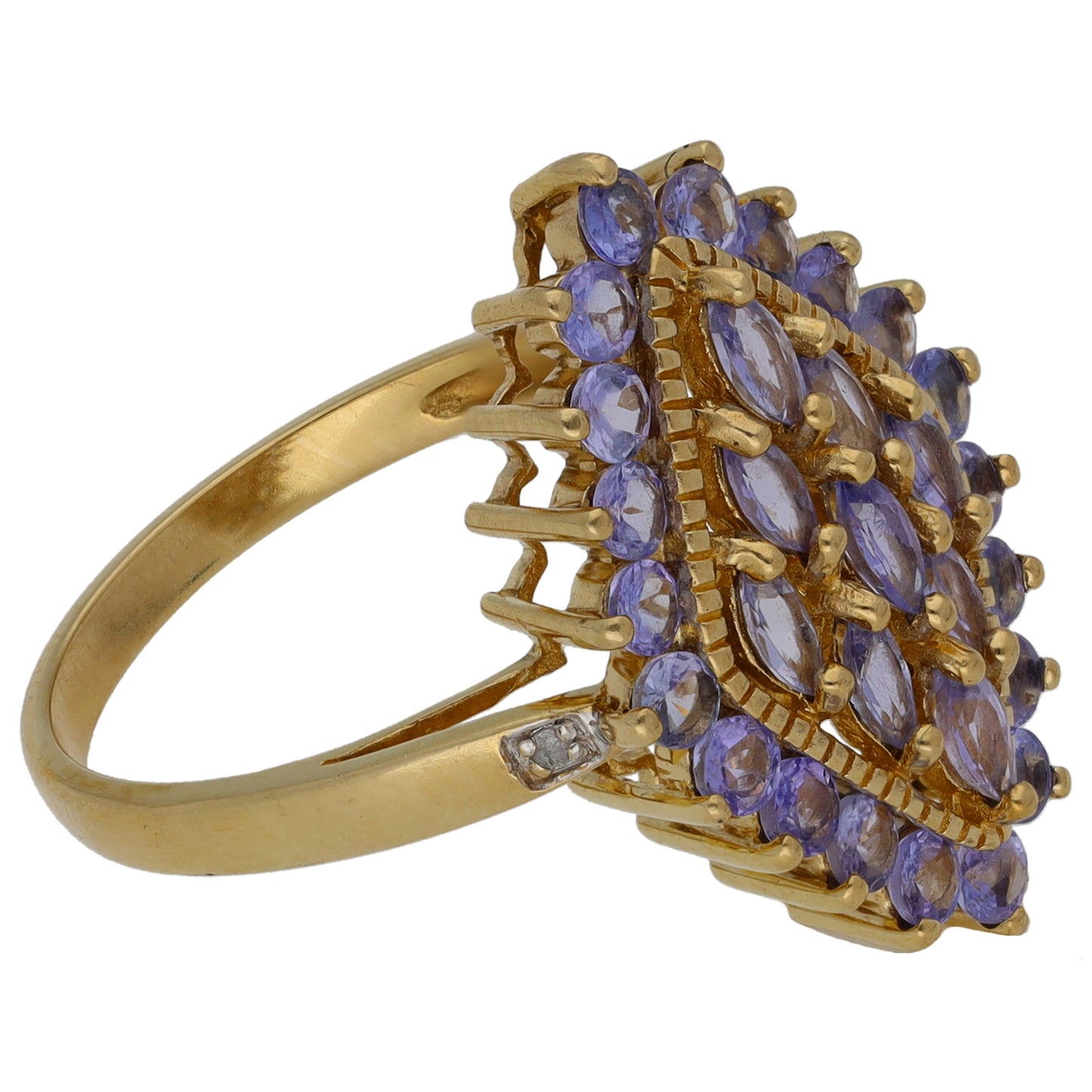 9ct Gold Tanzanite Dress/Cocktail Ring Size P