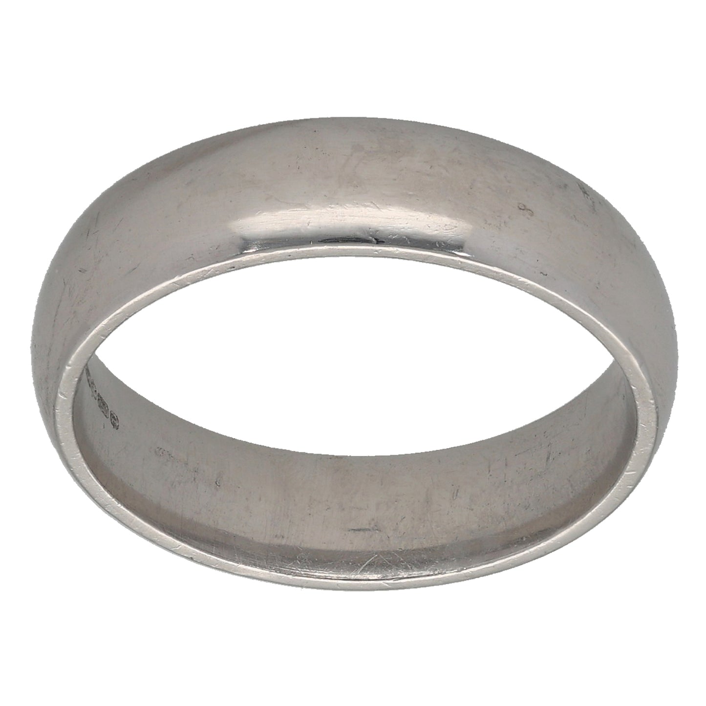 18ct White Gold Plain Wedding Ring Size N