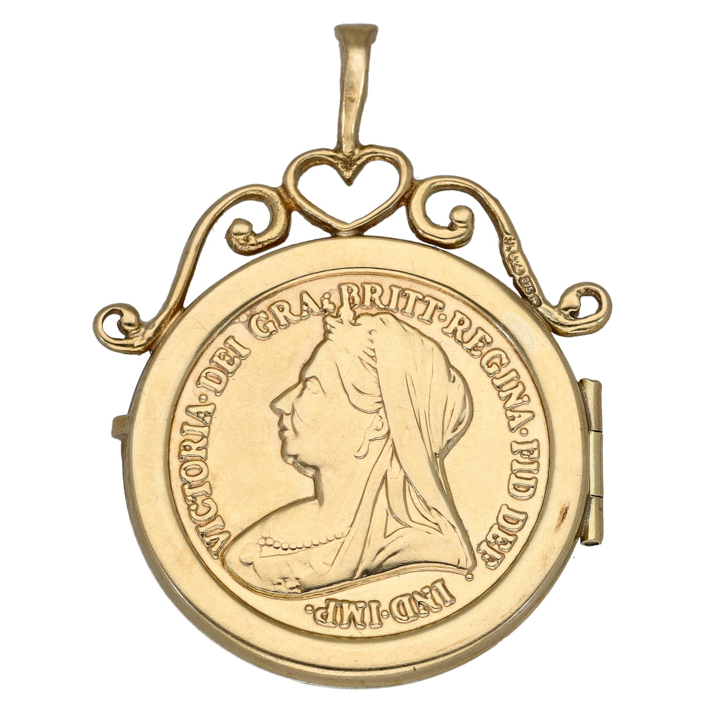 9ct Gold Patterned Locket Pendant