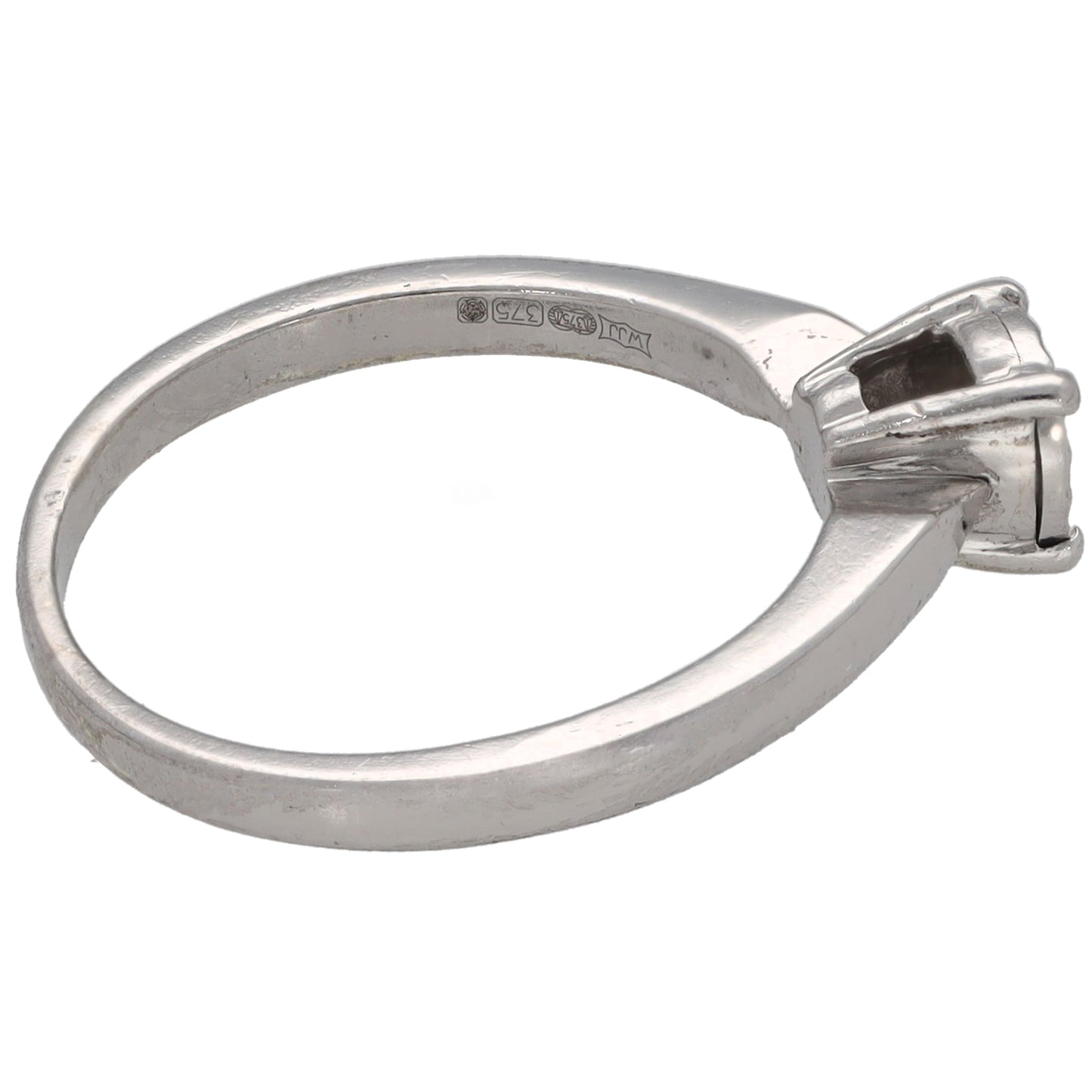 9ct White Gold 0.04ct Diamond Cluster Ring Size L