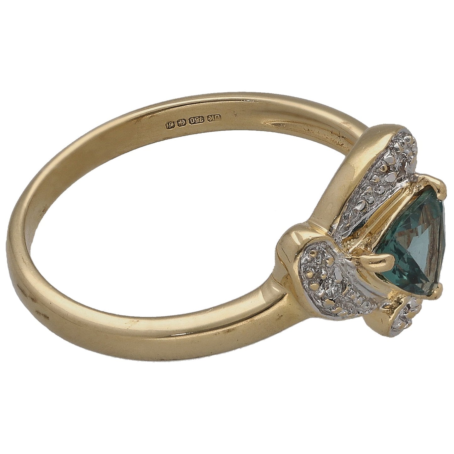18ct Gold Alexandrite 0.015ct Diamond Dress/Cocktail Ring Size N