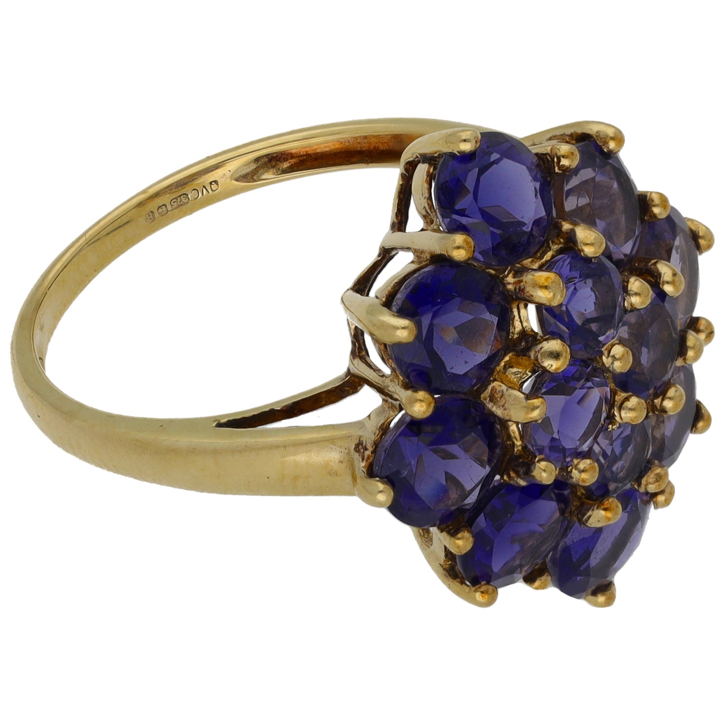 9ct Gold Iolite Dress/Cocktail Ring Size S