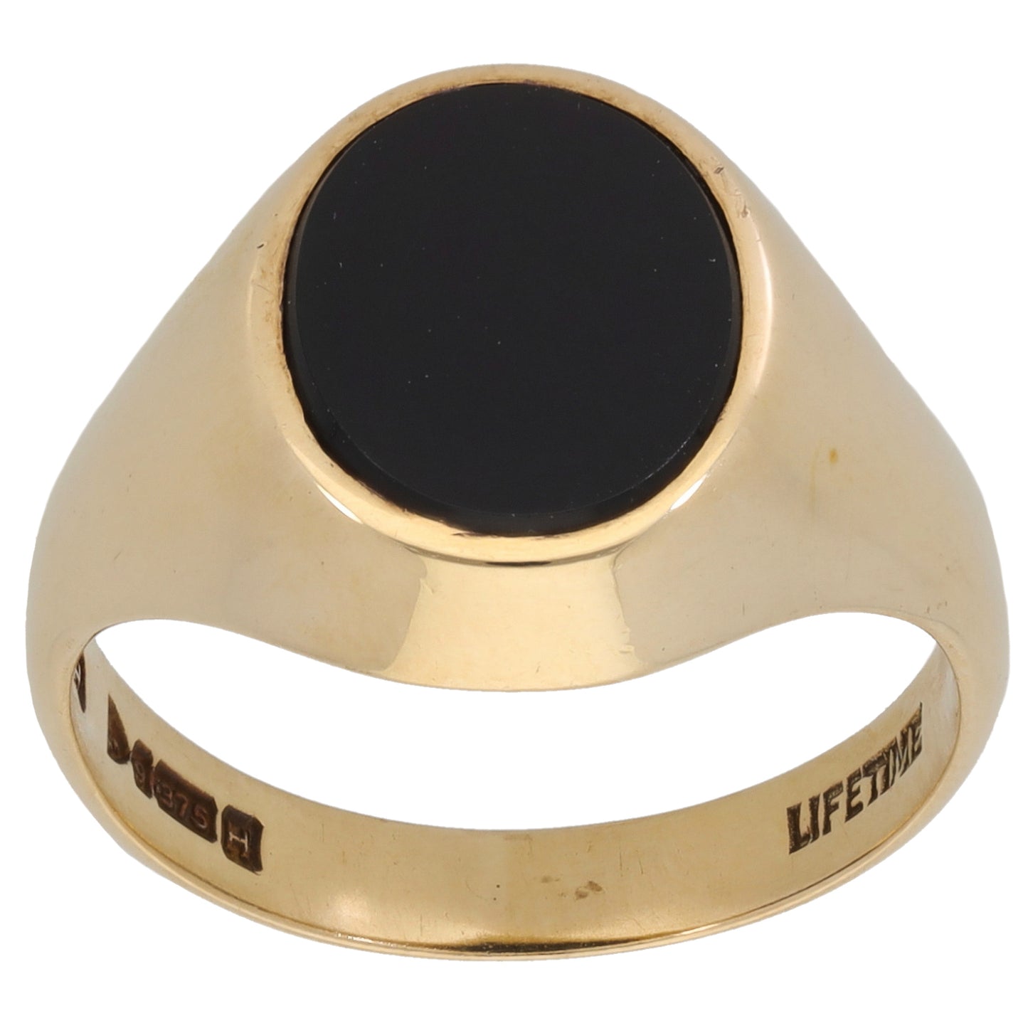 9ct Gold Onyx Signet Ring Size Q