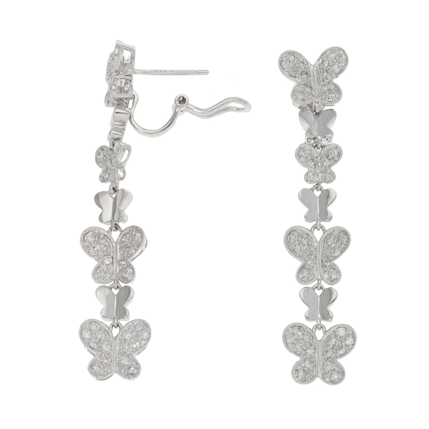 18ct White Gold 0.88ct Diamond Drop Earrings
