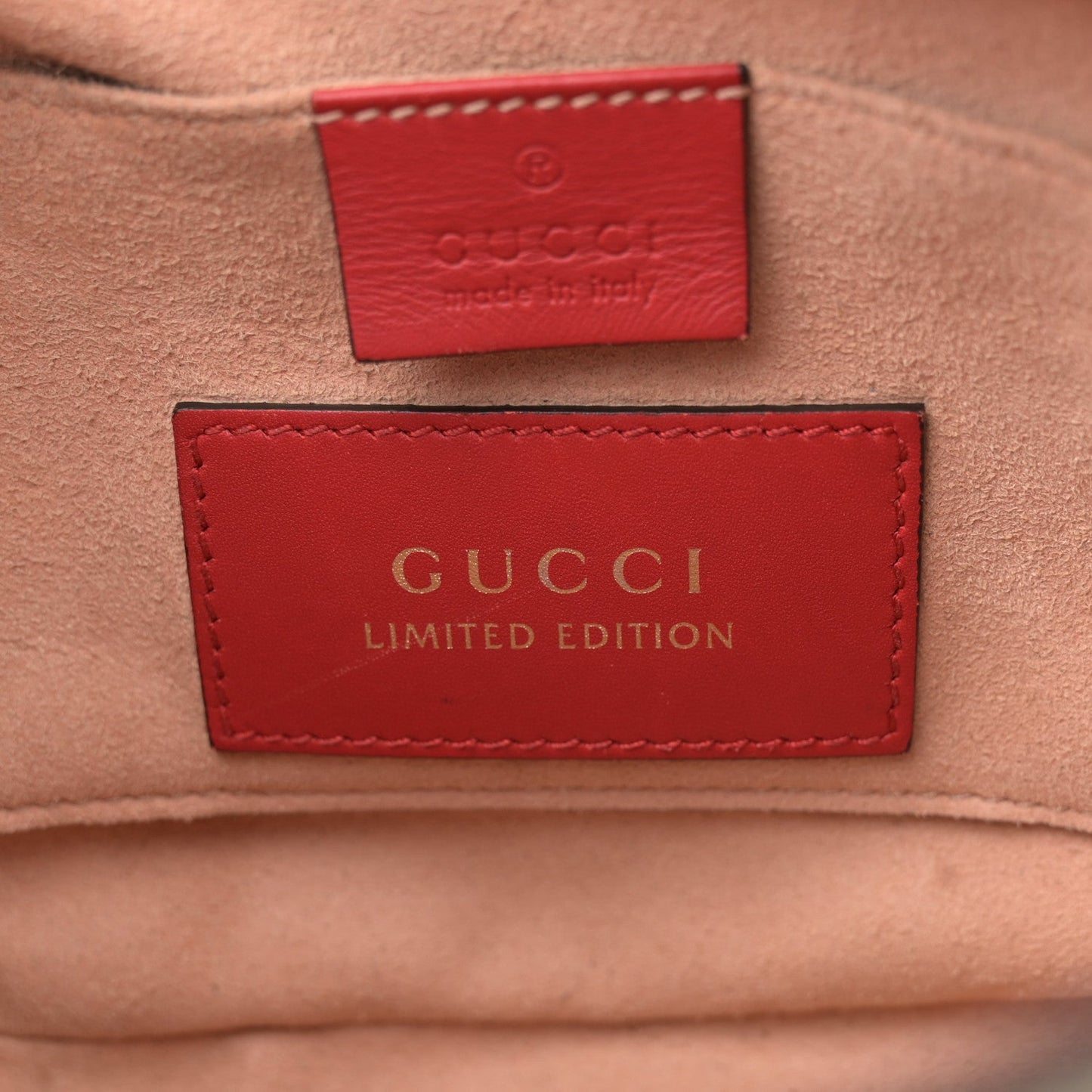Gucci Kingsnake Heart Embroidered Mini Chain GG Supreme Coated Canvas Bag - Beige