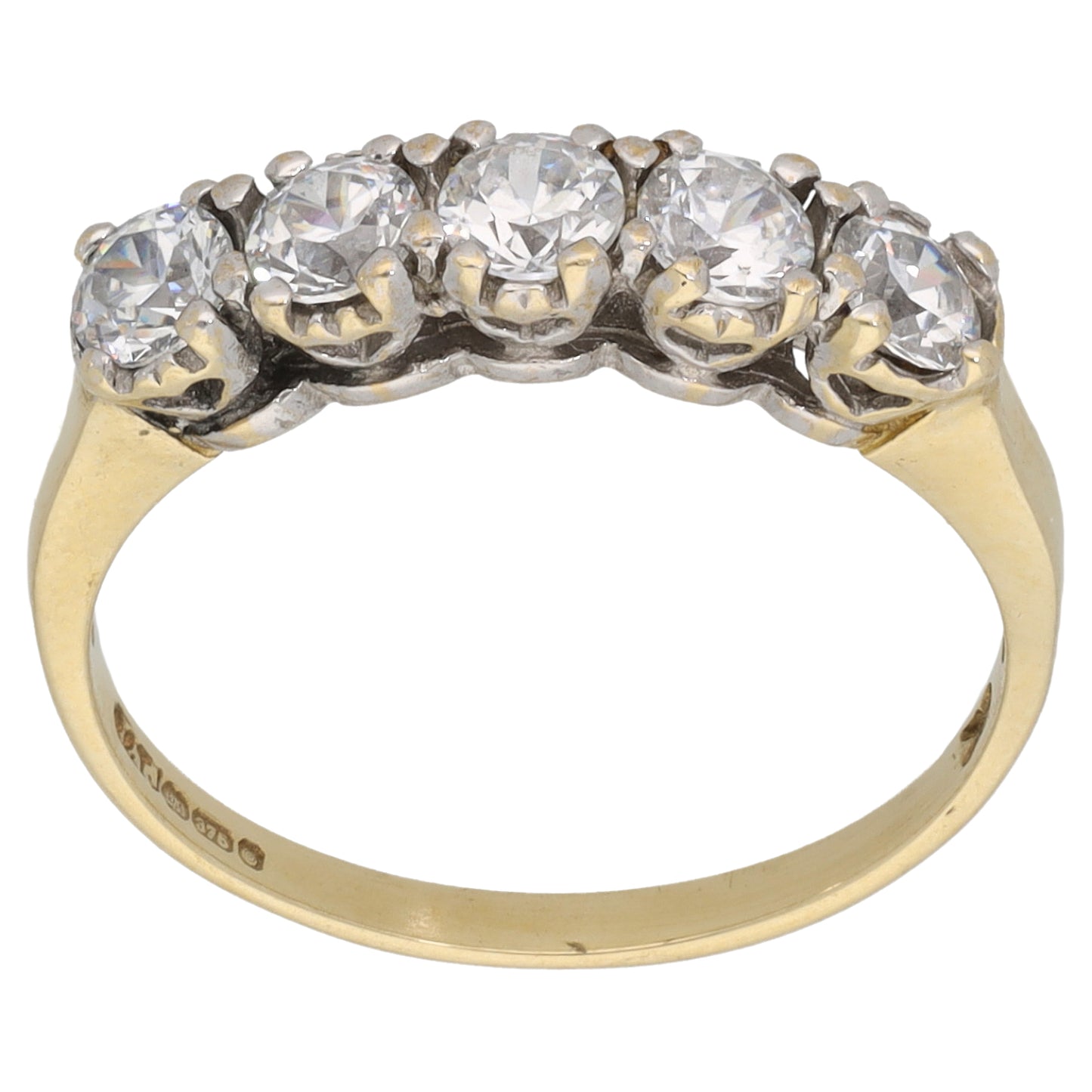 9ct Gold Cubic Zirconia Half Eternity Ring Size O