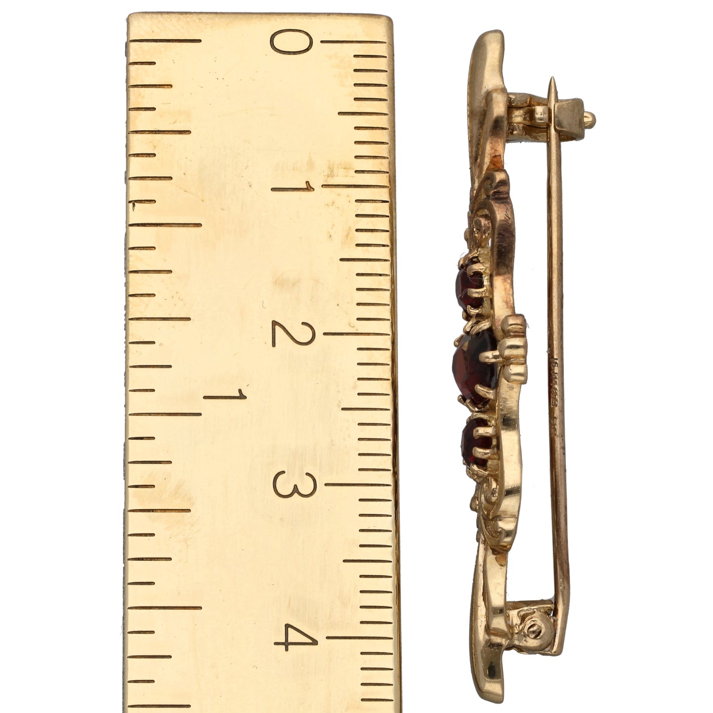 9ct Gold Garnet Dress Brooch