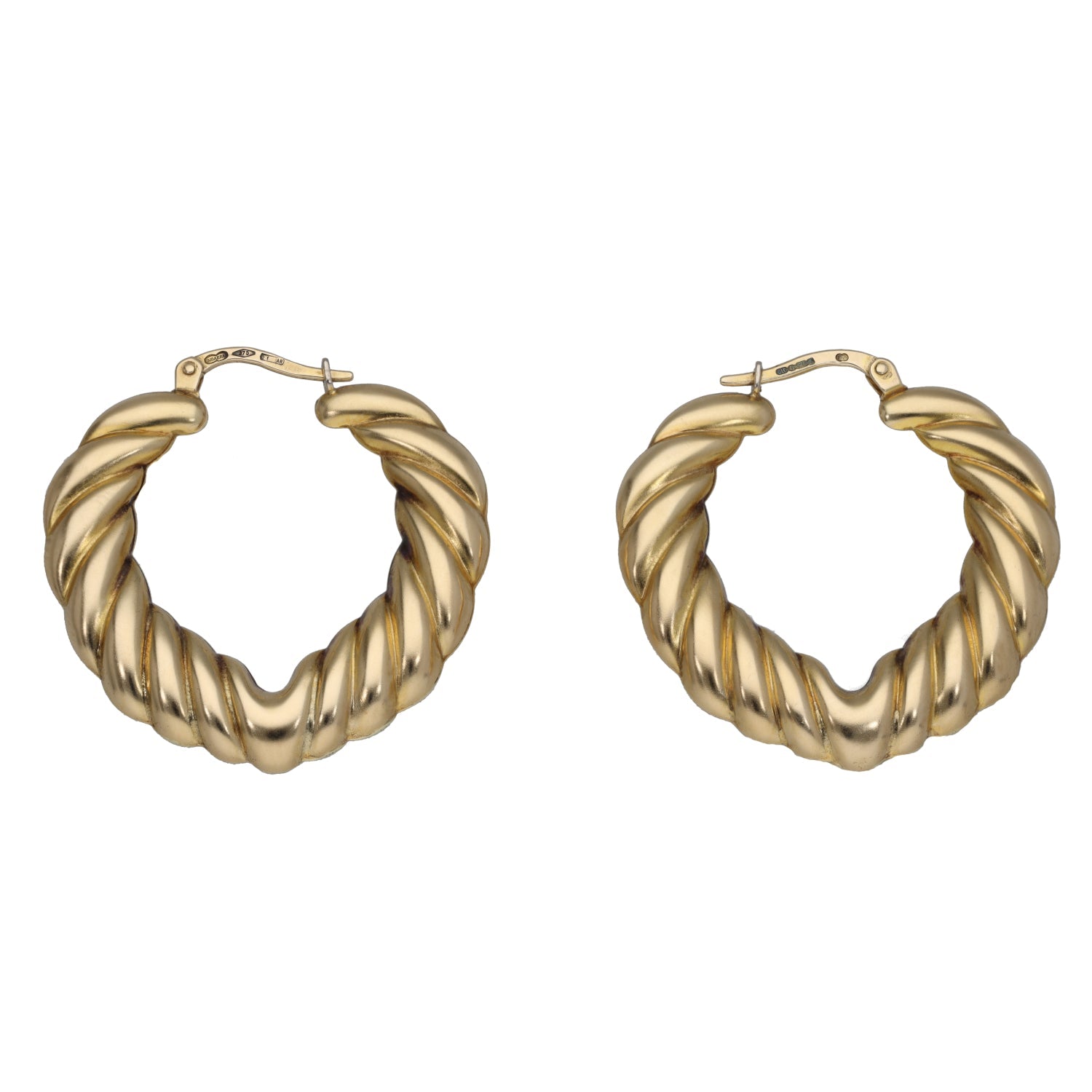 9ct Gold Creole Earrings H&T