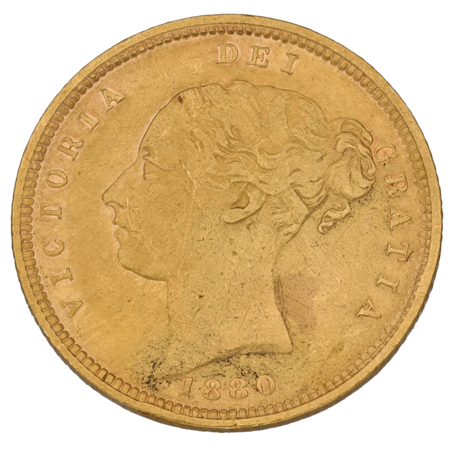 22ct Gold Queen Victoria Half Sovereign Coin 1880