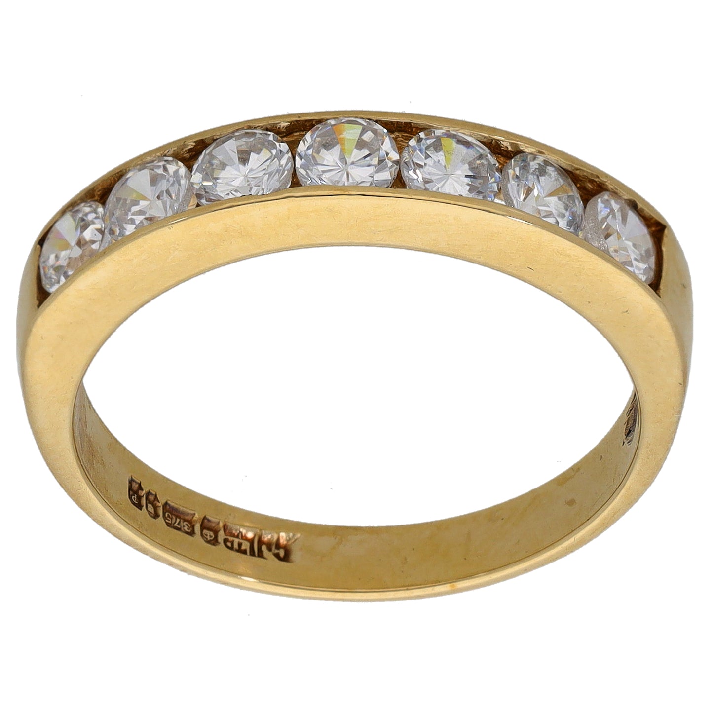 9ct Gold Cubic Zirconia Half Eternity Ring Size P