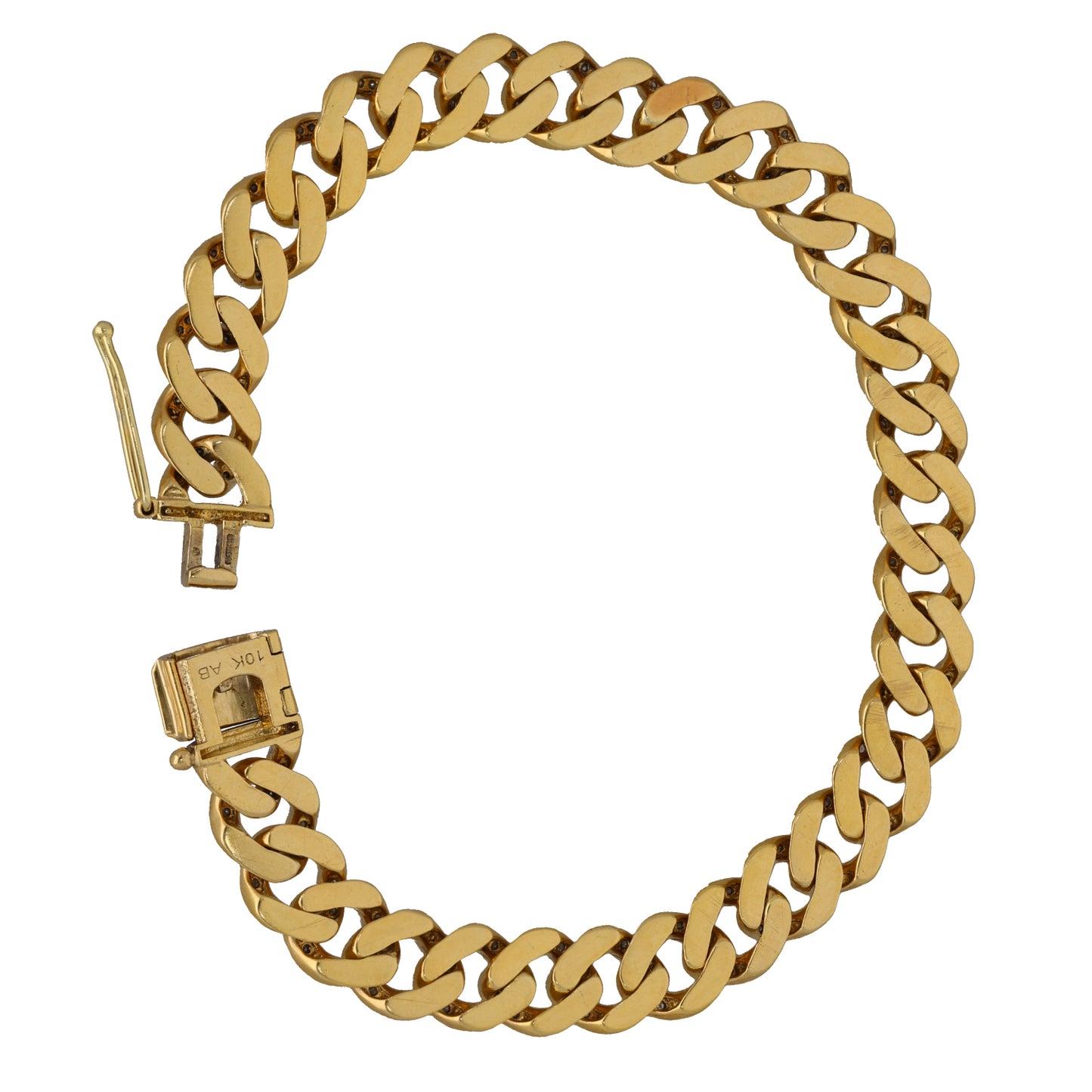 9ct Gold 1.02ct Diamond Curb Bracelet